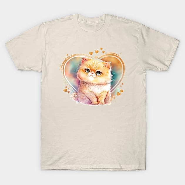 Bundle of love. This persian kitty cat is a purr-fect valentines gift for your loved one T-Shirt by UmagineArts